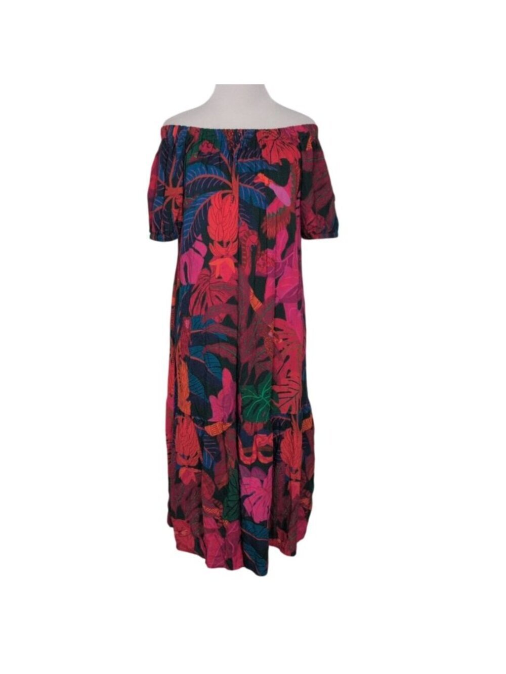 Farm Rio for Anthropologie Surreal Nature Dress Womens Size Small Off Shoulder